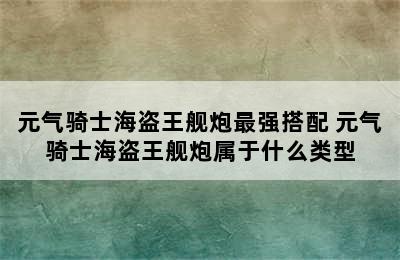 元气骑士海盗王舰炮最强搭配 元气骑士海盗王舰炮属于什么类型